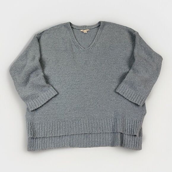 American Eagle Oversize Slouchy Sweater V Neck Sz S Boyfriend Fit Light Blue - Picture 1 of 9